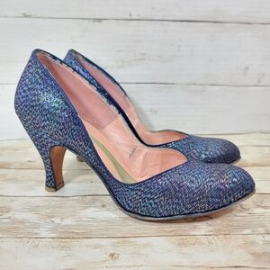 De Luca Originals 1950s Vintage Blue Pin-up Pumps